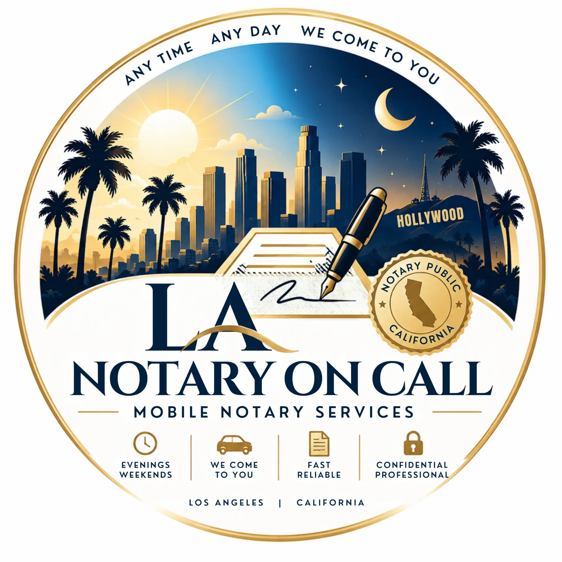LA Notary On Call mobile notary services emblem